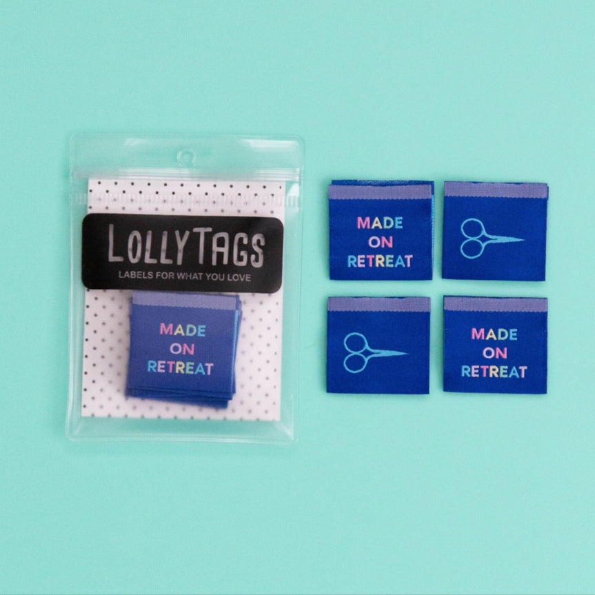 "Made on Retreat" Lolly Tags Labels || Pack of 8 Woven Labels