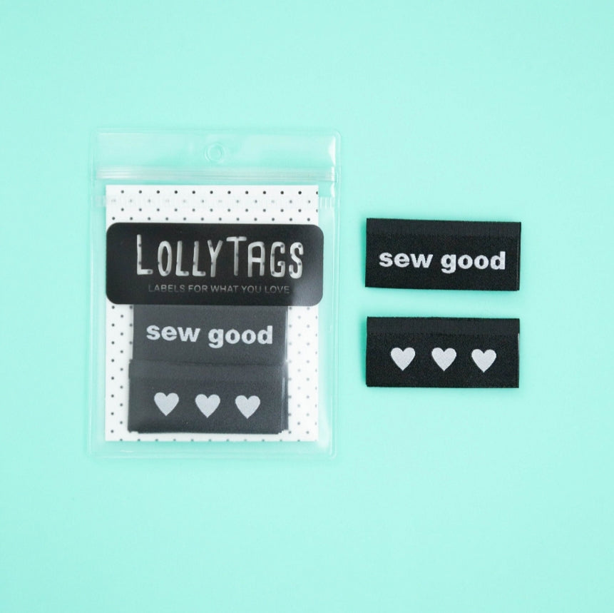 "Sew Good" Lolly Tags Labels || Pack of 8 Woven Labels