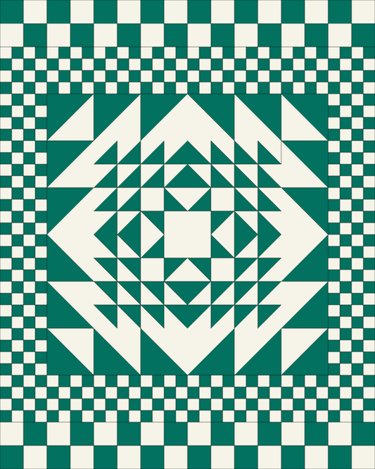 Heckin' Checks Quilt Pattern KIT (Emerald/Snow)