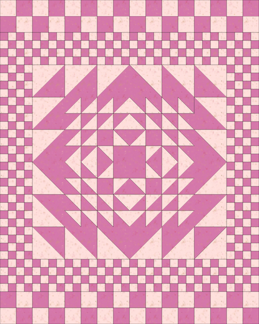 Heckin' Checks Quilt Pattern KIT (Daisy/Pale Pink Speckled)