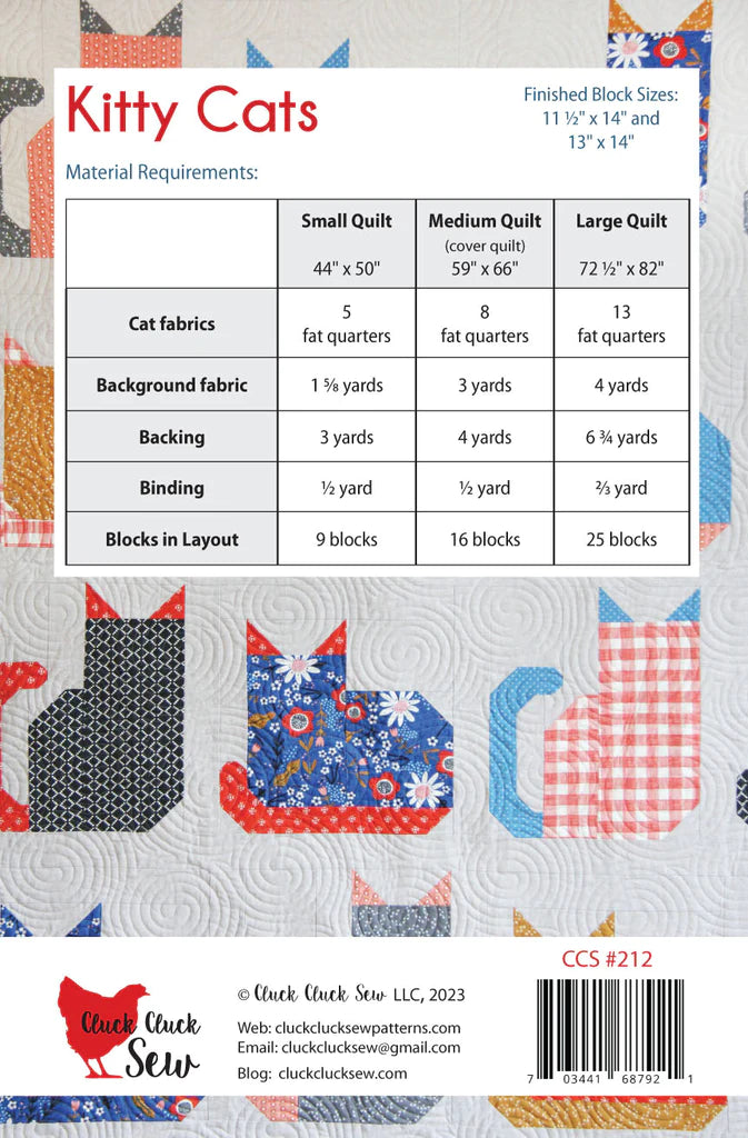 Kitty Cats Printed Quilt Pattern // Cluck Cluck Sew