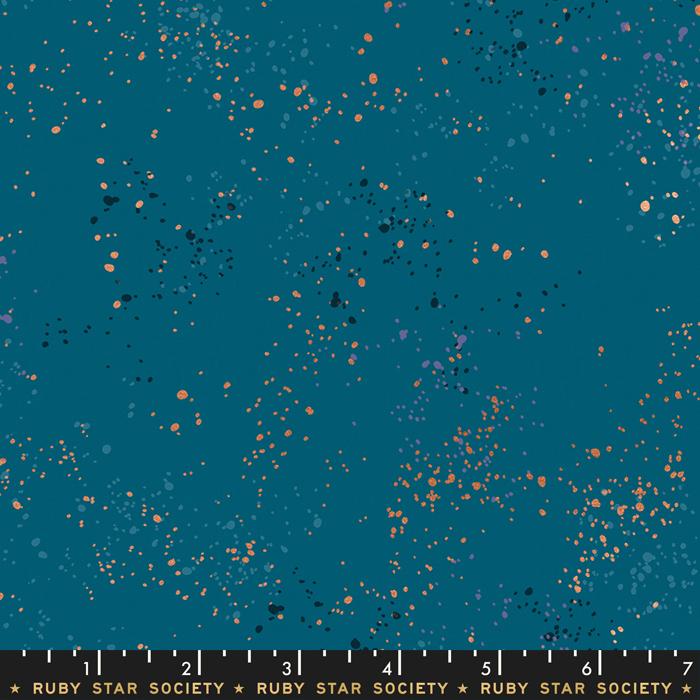 Speckled || Metallic Teal || Cotton Quilting Fabric