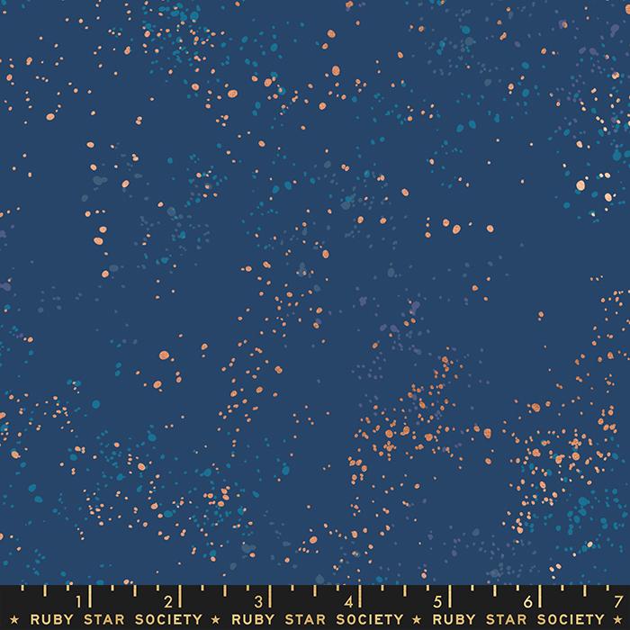 Speckled || Metallic Bluebell || Cotton Quilting Fabric