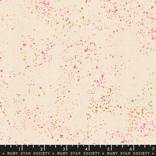 Speckled Metallic || Neon Pink || Cotton Quilting Fabric