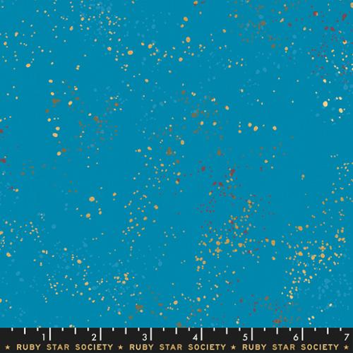 Speckled Metallic || Bright Blue || Cotton Quilting Fabric