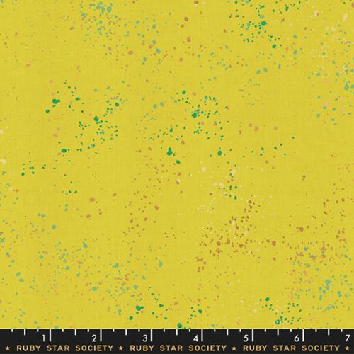 Speckled Metallic || Citron || Cotton Quilting Fabric