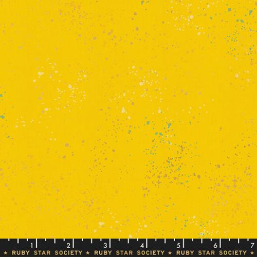 Speckled Metallic || Sunshine || Cotton Quilting Fabric