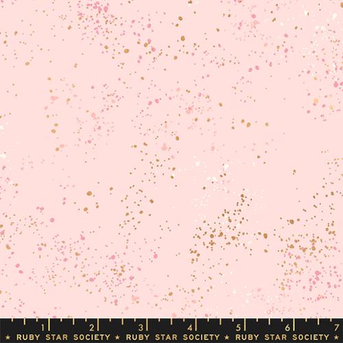 Speckled Metallic || Pale Pink || Cotton Quilting Fabric