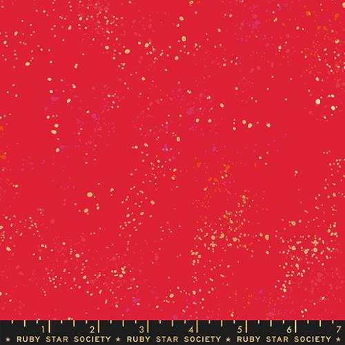 Speckled Metallic || Scarlet || Cotton Quilting Fabric