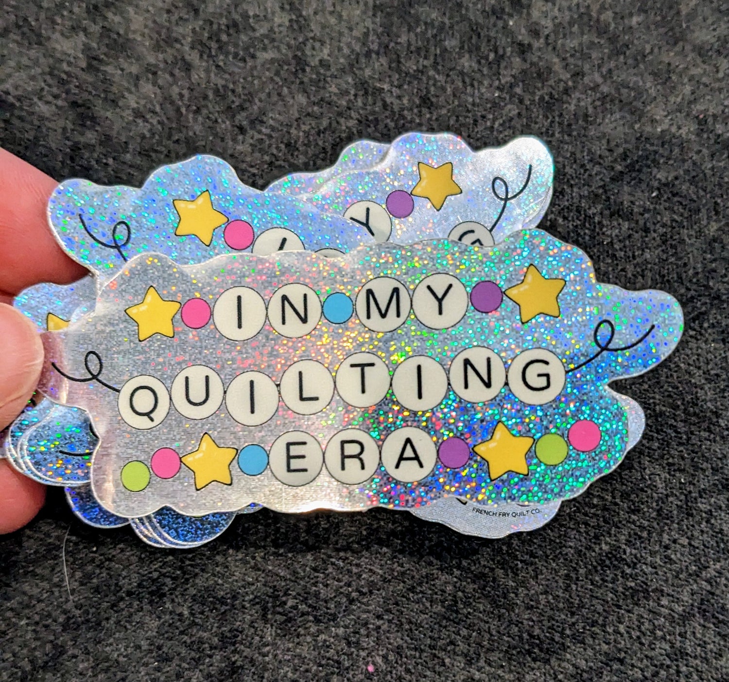 "In My Quilting Era" Vinyl Glitter Sticker