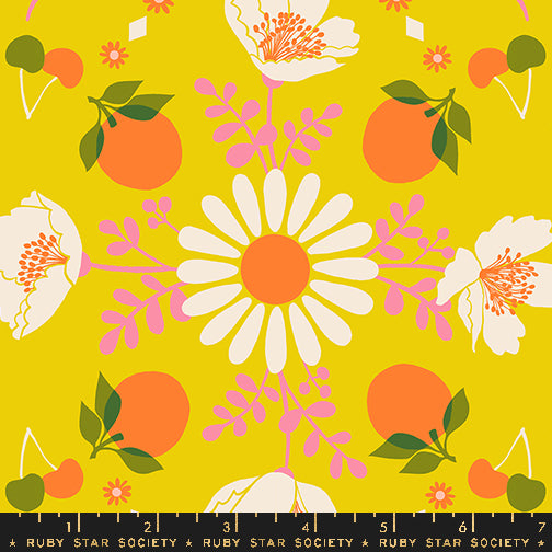 JUICY || Poppy Garden Golden Hour || Cotton Quilting Fabric