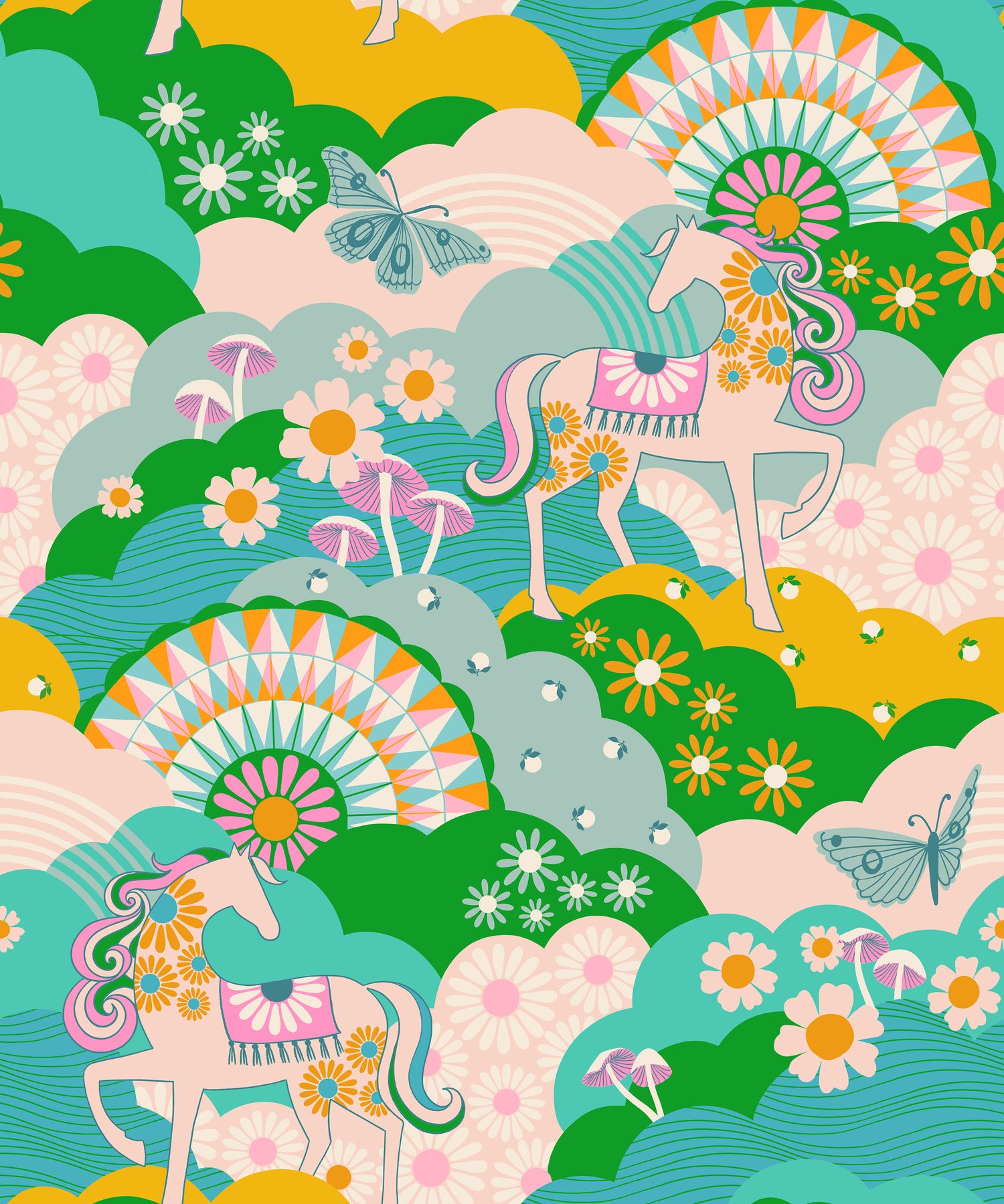 PREORDER Carousel || Daydreamer Turquoise || Cotton Quilting Fabric