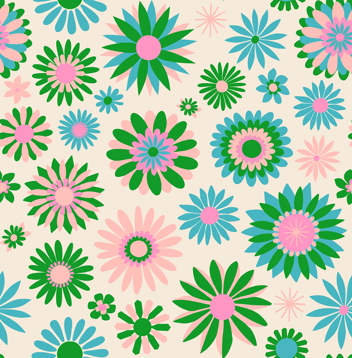 Carousel || Kaleidoscope Natural || Cotton Quilting Fabric