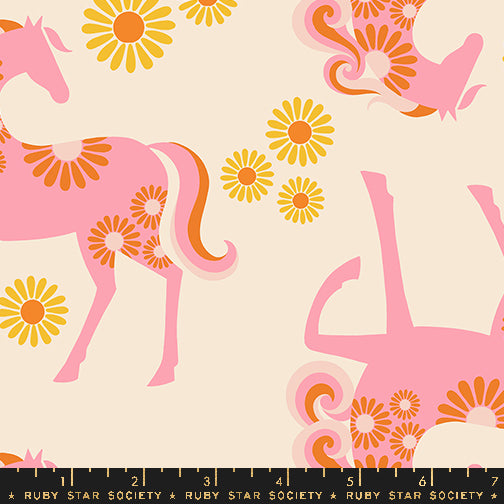 PREORDER Carousel || Carousel Horse Natural || Cotton Linen Canvas || Half Yard