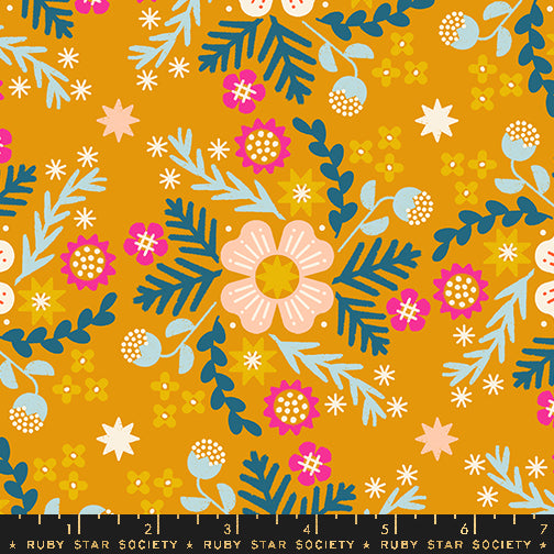 Pivot || Wildflowers Goldenrod || Linen Canvas || Half Yard