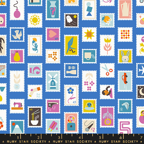 PREORDER Salutations || Stampy Lapis || Cotton Quilting Fabric