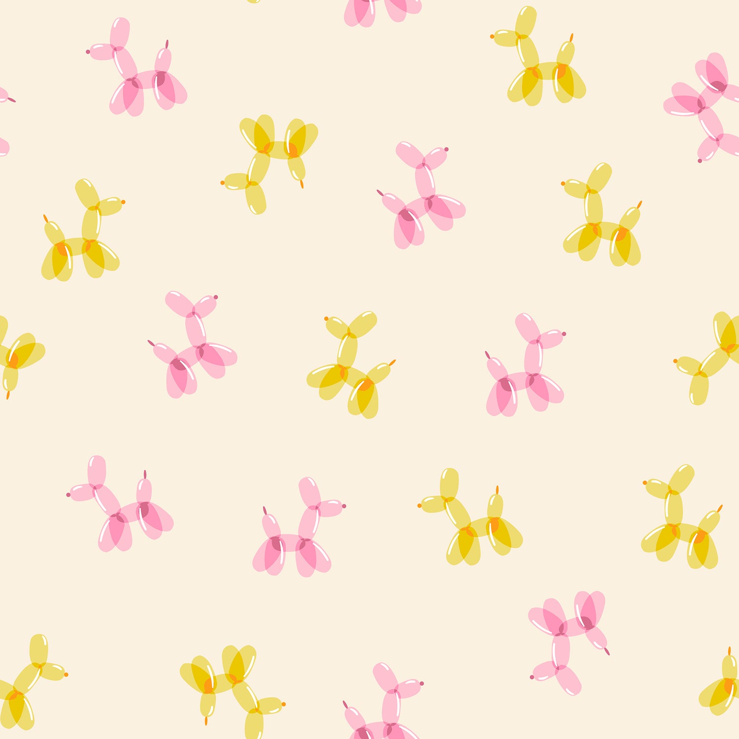 PREORDER Float || Balloon Doggie Natural || Cotton Quilting Fabric