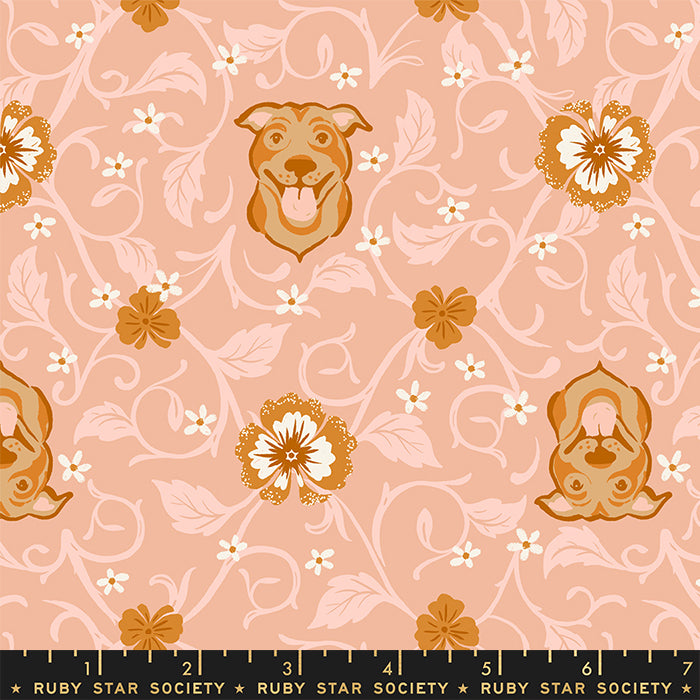 DOG PARK || Pitbull Dahlia || Cotton Quilting Fabric || Half Yard