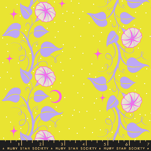 PREORDER Glow Garden || Moon Vines Citron || Cotton Quilting Fabric