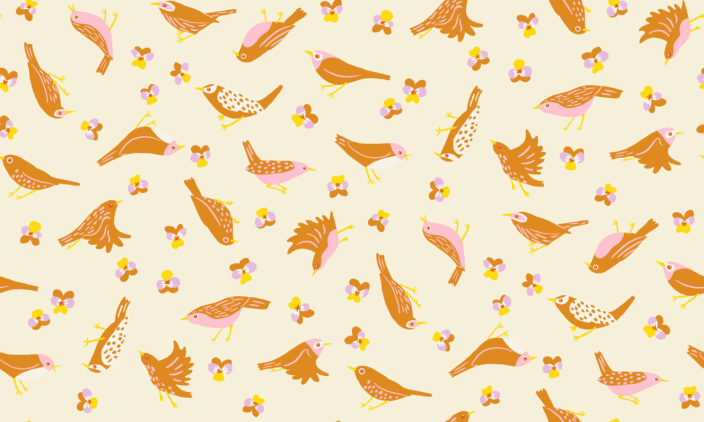 PREORDER Bird Is the Word || Migration Natural || Cotton Quilting Fabric