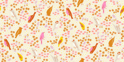 PREORDER Bird Is the Word || Spark Bird Natural || Cotton Quilting Fabric