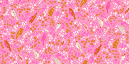 PREORDER Bird Is the Word || Spark Bird Flamingo || Cotton Quilting Fabric