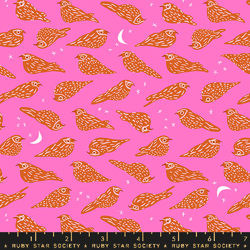 Bird Is the Word || Whipporwill Lipstick || Cotton Quilting Fabric
