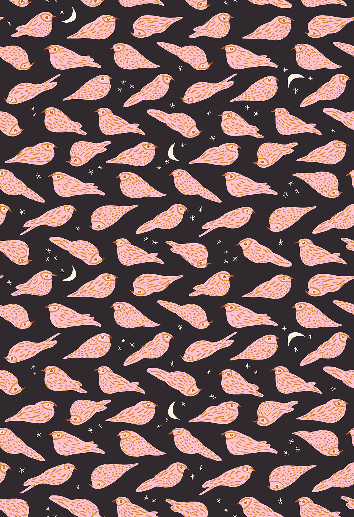 PREORDER Bird Is the Word || Whippoorwill Soft Black || Cotton Quilting Fabric