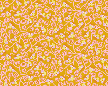 PREORDER Bird Is the Word || Pansy Goldenrod || Cotton Quilting Fabric