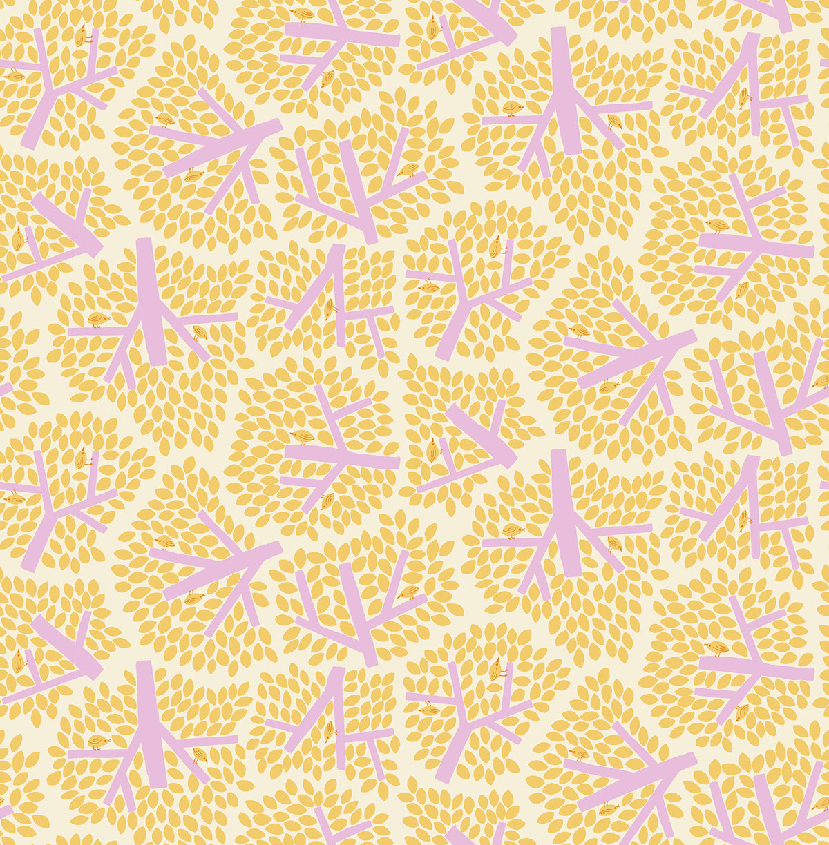 Bird Is the Word || Canopy Natural || Cotton Quilting Fabric