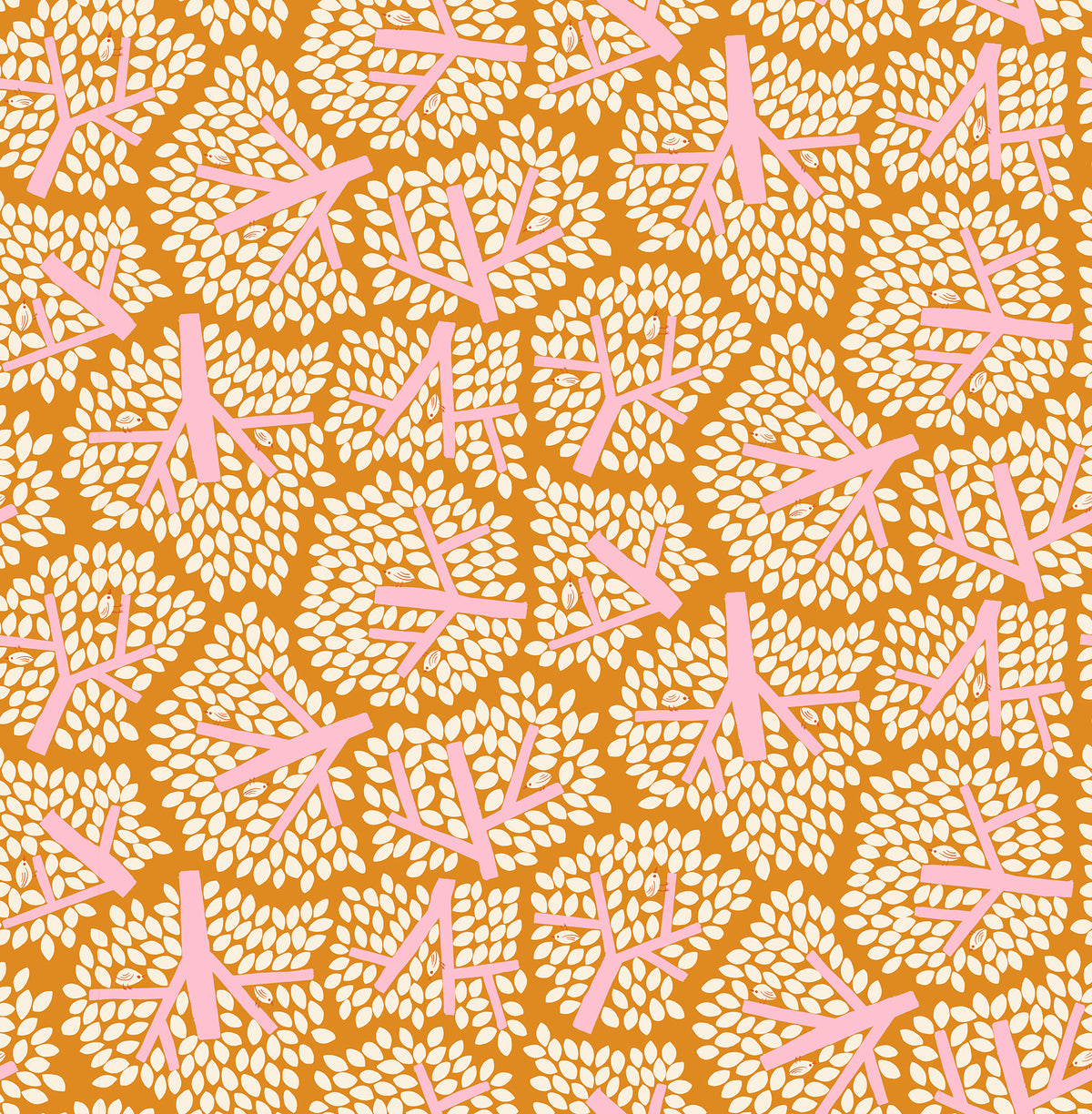 Bird Is the Word || Canopy Turmeric || Cotton Quilting Fabric