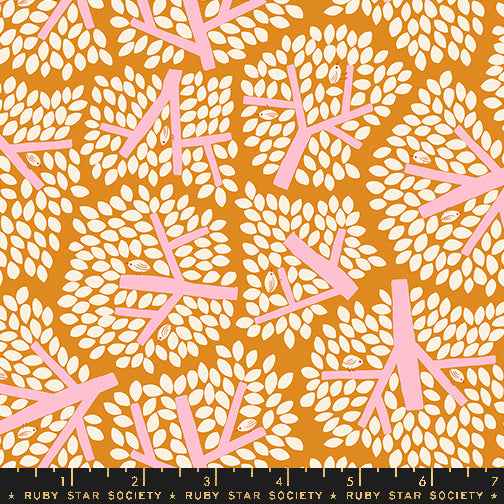 Bird Is the Word || Canopy Turmeric || Cotton Quilting Fabric