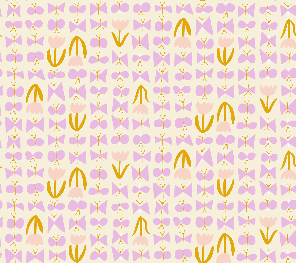 Bird Is the Word || Butterflies Natural || Cotton Quilting Fabric