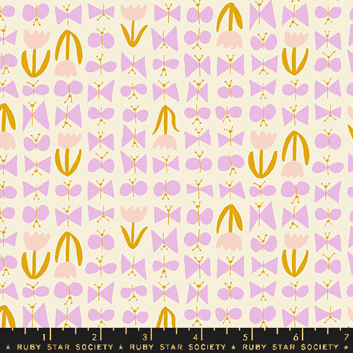 Bird Is the Word || Butterflies Natural || Cotton Quilting Fabric