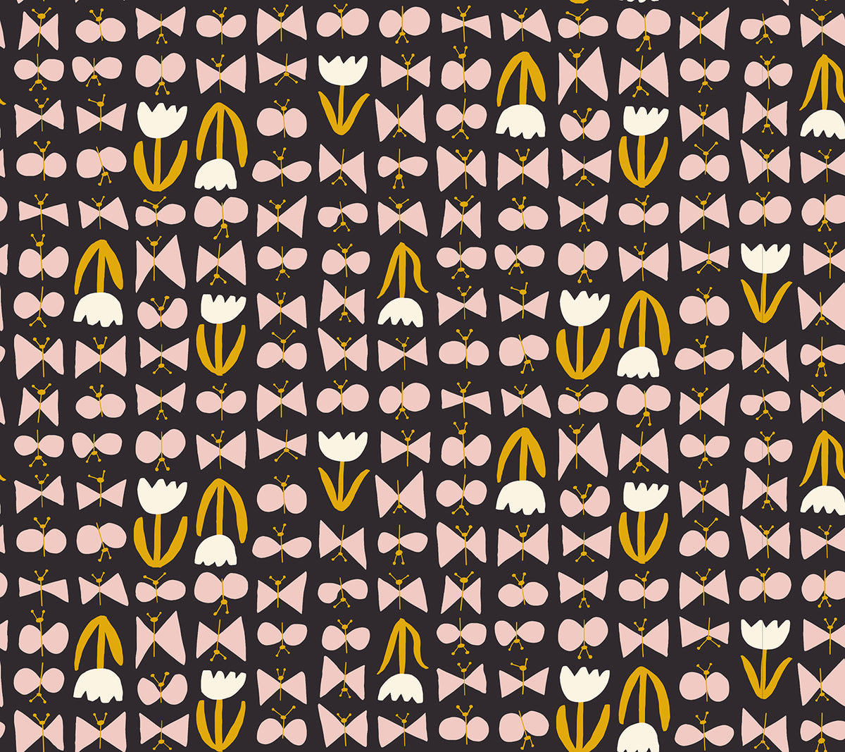 Bird Is the Word || Butterflies Soft Black || Cotton Quilting Fabric