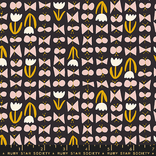 Bird Is the Word || Butterflies Soft Black || Cotton Quilting Fabric