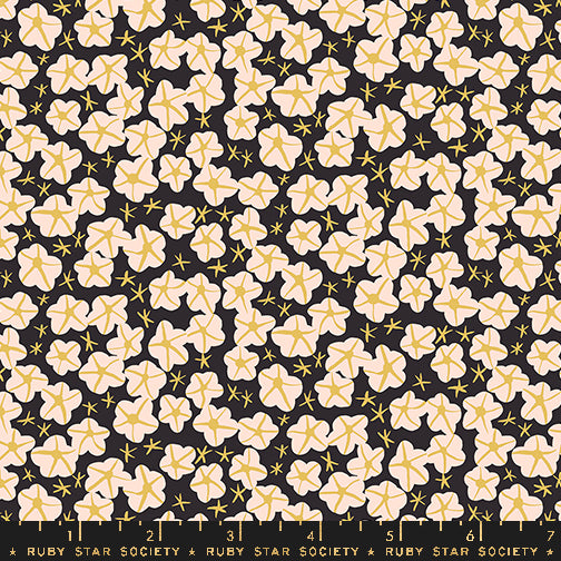 Bird Is the Word || Moonflower Soft Black || Cotton Quilting Fabric