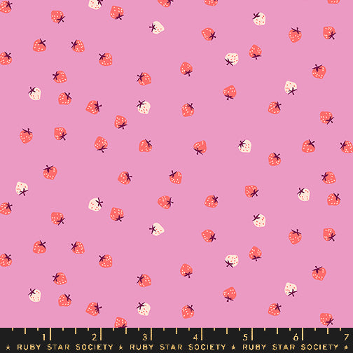 PREORDER Strawberry || Mini Berry Daisy || Cotton Quilting Fabric