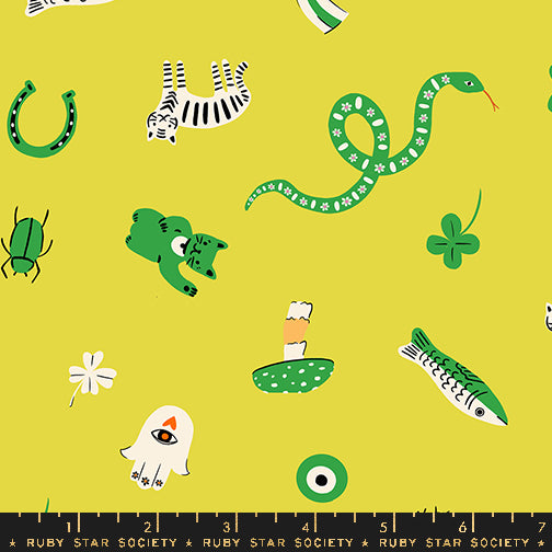 PREORDER Ooh Lucky Lucky || Good Luck Citron || Cotton Quilting Fabric