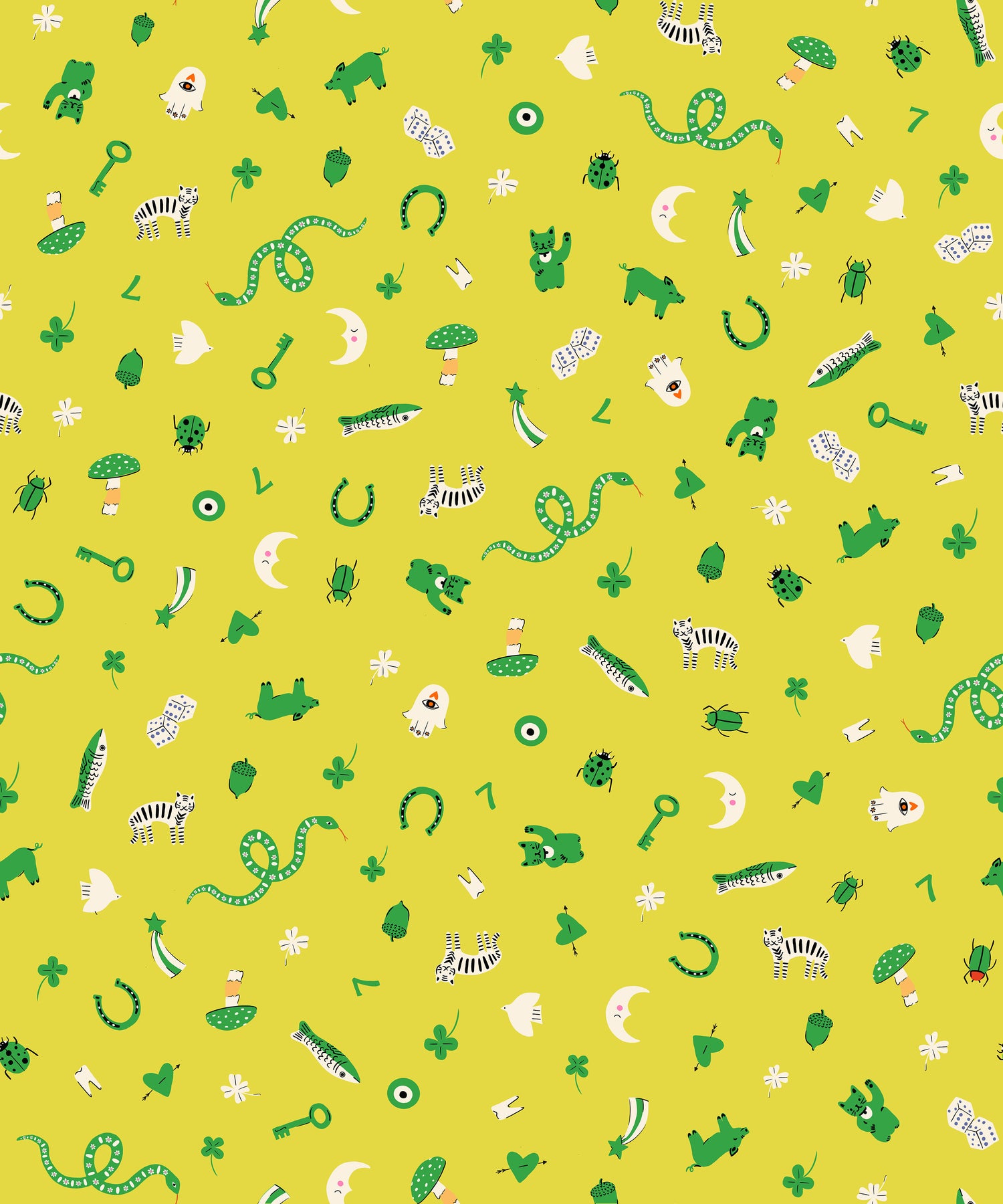 PREORDER Ooh Lucky Lucky || Good Luck Citron || Cotton Quilting Fabric