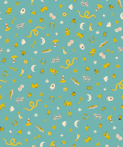 PREORDER Ooh Lucky Lucky || Good Luck Turquoise || Cotton Quilting Fabric