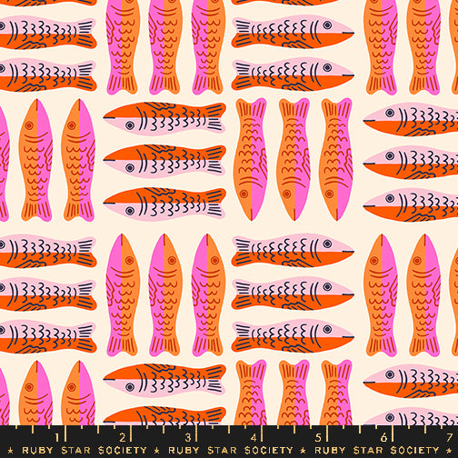 PREORDER Ooh Lucky Lucky || Sardines Pink || Cotton Quilting Fabric