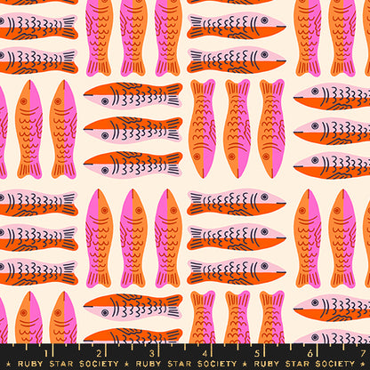 PREORDER Ooh Lucky Lucky || Sardines Pink || Cotton Quilting Fabric