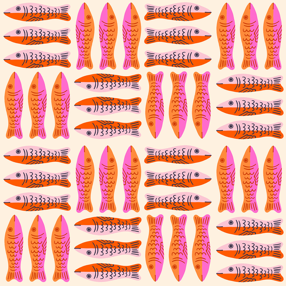 PREORDER Ooh Lucky Lucky || Sardines Pink || Cotton Quilting Fabric