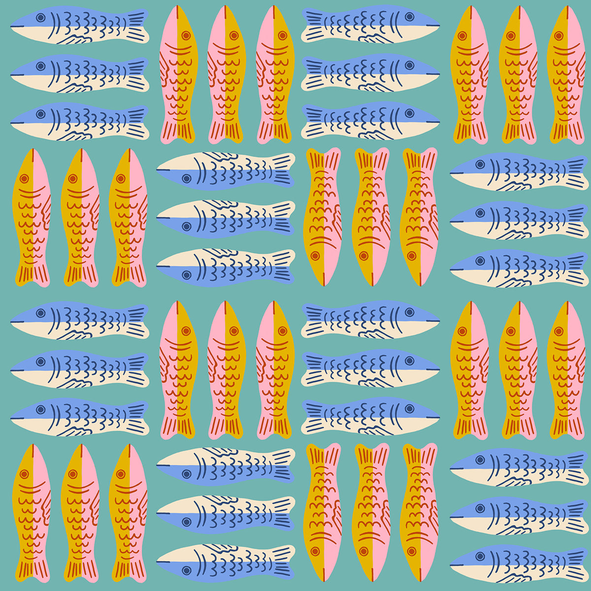 PREORDER Ooh Lucky Lucky || Sardines Twilight || Cotton Quilting Fabric