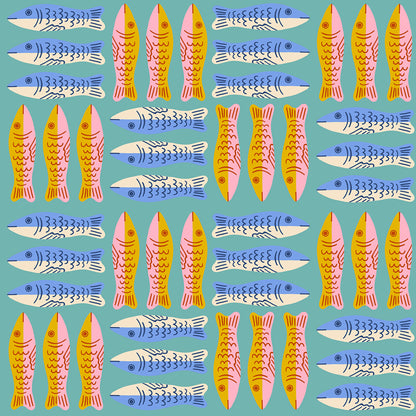 PREORDER Ooh Lucky Lucky || Sardines Twilight || Cotton Quilting Fabric