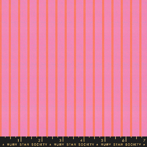 Preorder Warp & Weft Ooh Lucky Lucky || Apron Stripe Bright Pink || Woven Fabric