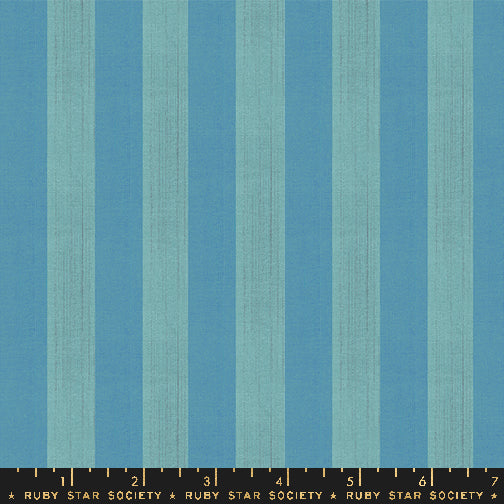 Preorder Warp & Weft Ooh Lucky Lucky || Clothesline Stripe Turquoise || Woven Fabric