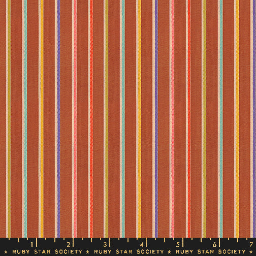 Preorder Warp & Weft Ooh Lucky Lucky || Sketch Stripe Maple Flat Weave || Woven Fabric