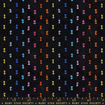 Warp and Weft Mystic Fable || Flicker Rainbow Black || Cotton Woven Quilting Fabric